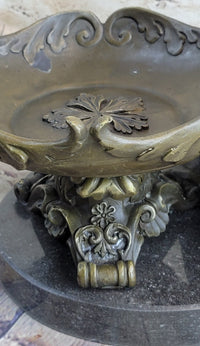 Art Nouveau Business Card Holder Change Container Bronze Sculpture