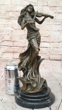 Bronze Violinist – Graceful Female Musician Sculpture