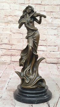 Bronze Violinist – Graceful Female Musician Sculpture