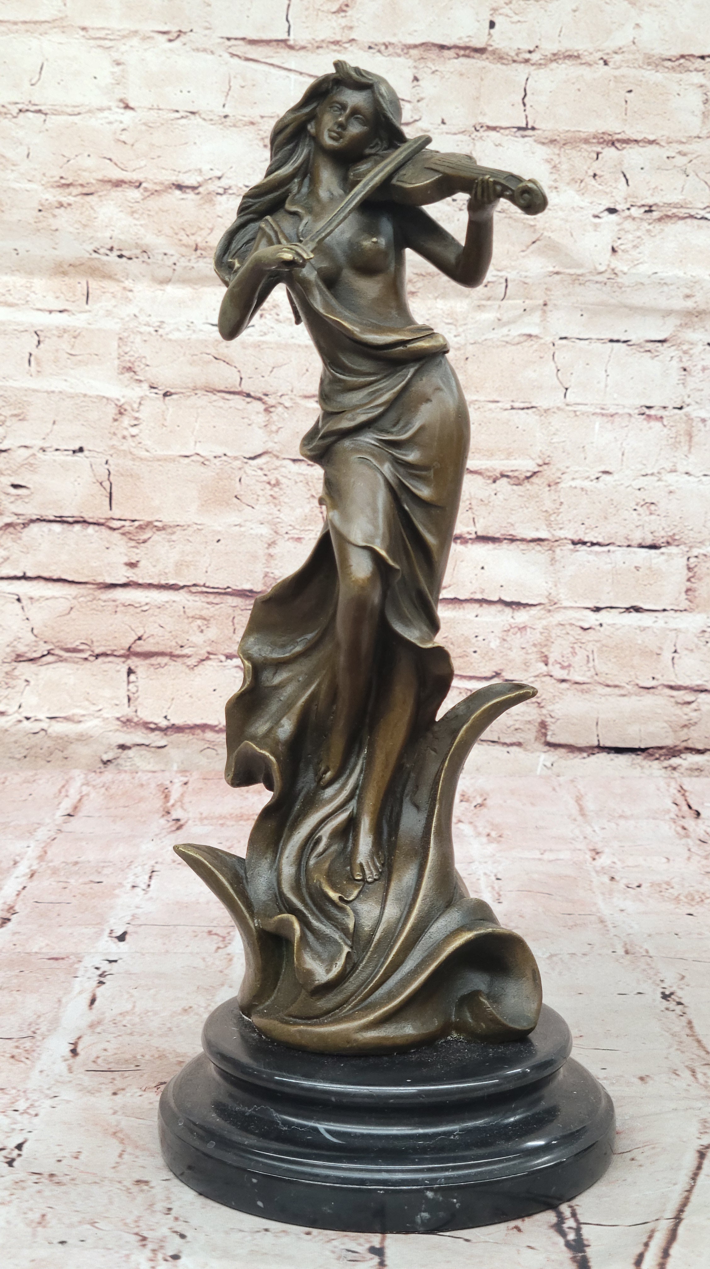 Bronze Violinist – Graceful Female Musician Sculpture