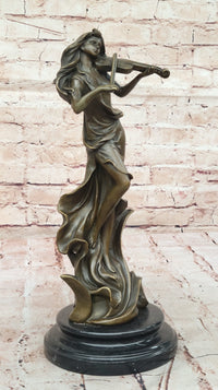 Bronze Violinist – Graceful Female Musician Sculpture