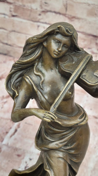 Bronze Violinist – Graceful Female Musician Sculpture