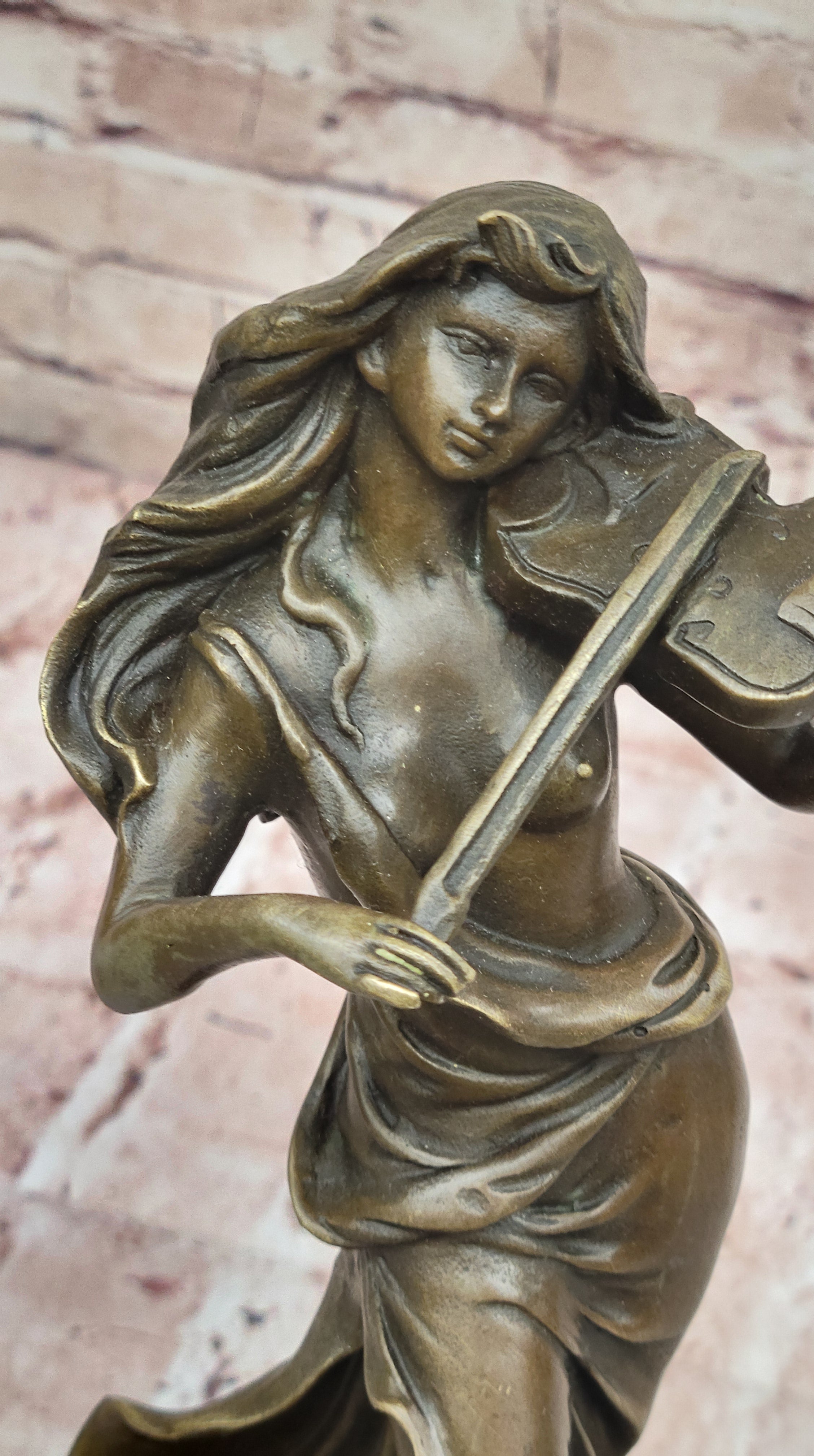 Bronze Violinist – Graceful Female Musician Sculpture