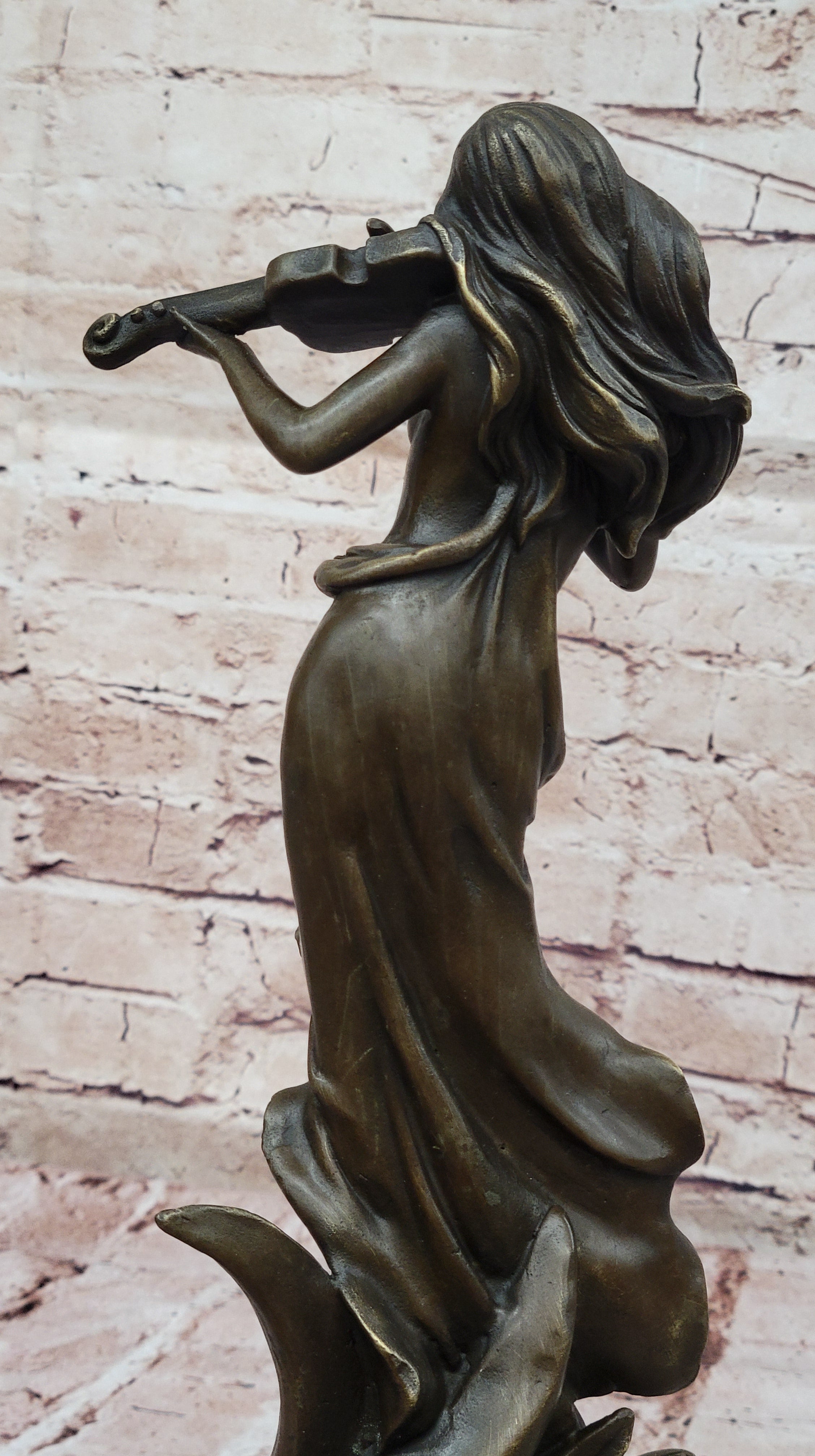 Bronze Violinist – Graceful Female Musician Sculpture