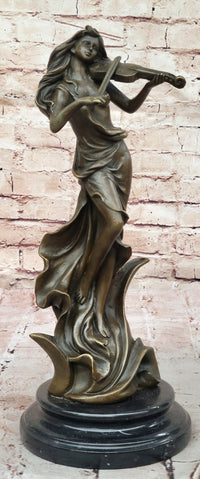 Bronze Violinist – Graceful Female Musician Sculpture