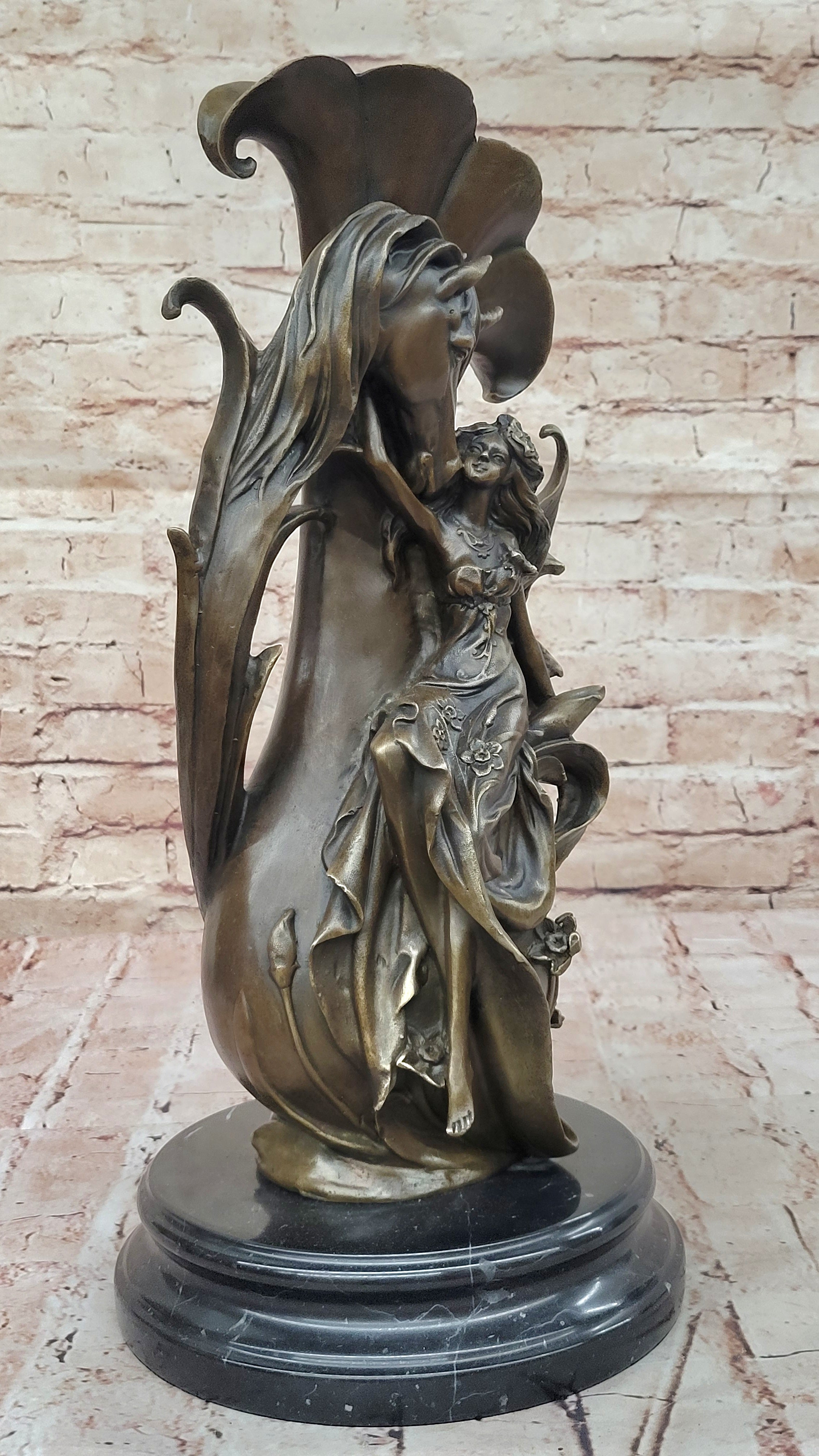 Bronze Fairy and Horse Sculpture – Enchanting Fantasy