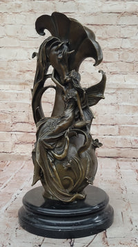 Bronze Fairy and Horse Sculpture – Enchanting Fantasy