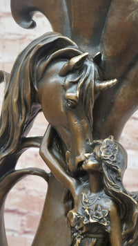Bronze Fairy and Horse Sculpture – Enchanting Fantasy