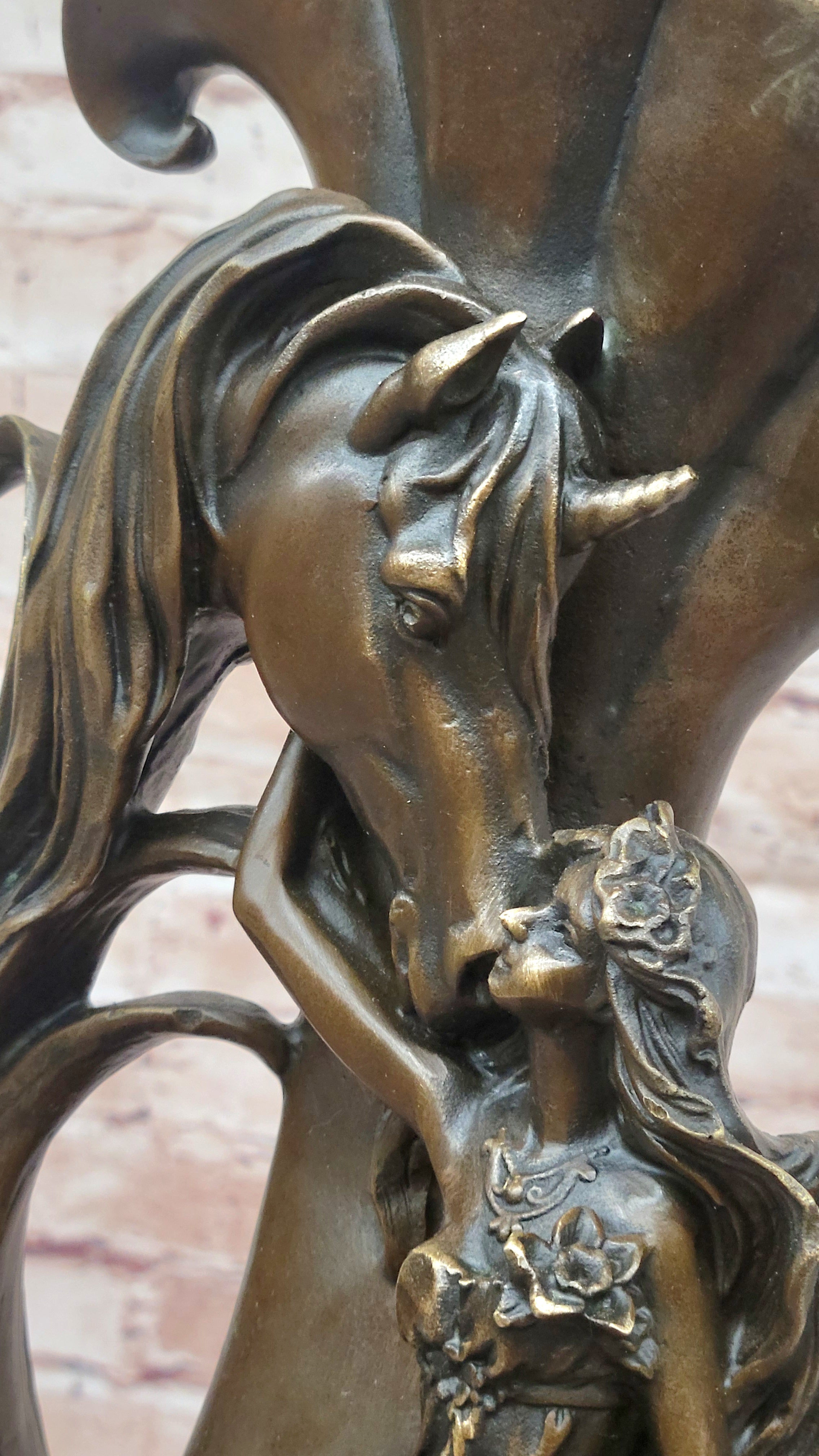 Bronze Fairy and Horse Sculpture – Enchanting Fantasy