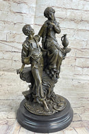 French Bronze Young Lovers Romance Anniversary Figure 14" x 7.5"