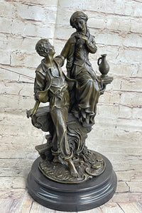 French Bronze Young Lovers Romance Anniversary Figure 14" x 7.5"