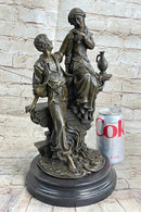 French Bronze Young Lovers Romance Anniversary Figure 14" x 7.5"