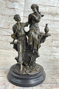 French Bronze Young Lovers Romance Anniversary Figure 14" x 7.5"