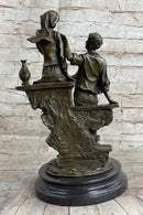 French Bronze Young Lovers Romance Anniversary Figure 14" x 7.5"
