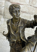 French Bronze Young Lovers Romance Anniversary Figure 14" x 7.5"