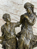 French Bronze Young Lovers Romance Anniversary Figure 14" x 7.5"