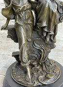 French Bronze Young Lovers Romance Anniversary Figure 14" x 7.5"