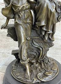 French Bronze Young Lovers Romance Anniversary Figure 14" x 7.5"