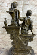 French Bronze Young Lovers Romance Anniversary Figure 14" x 7.5"
