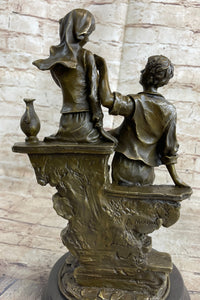 French Bronze Young Lovers Romance Anniversary Figure 14" x 7.5"