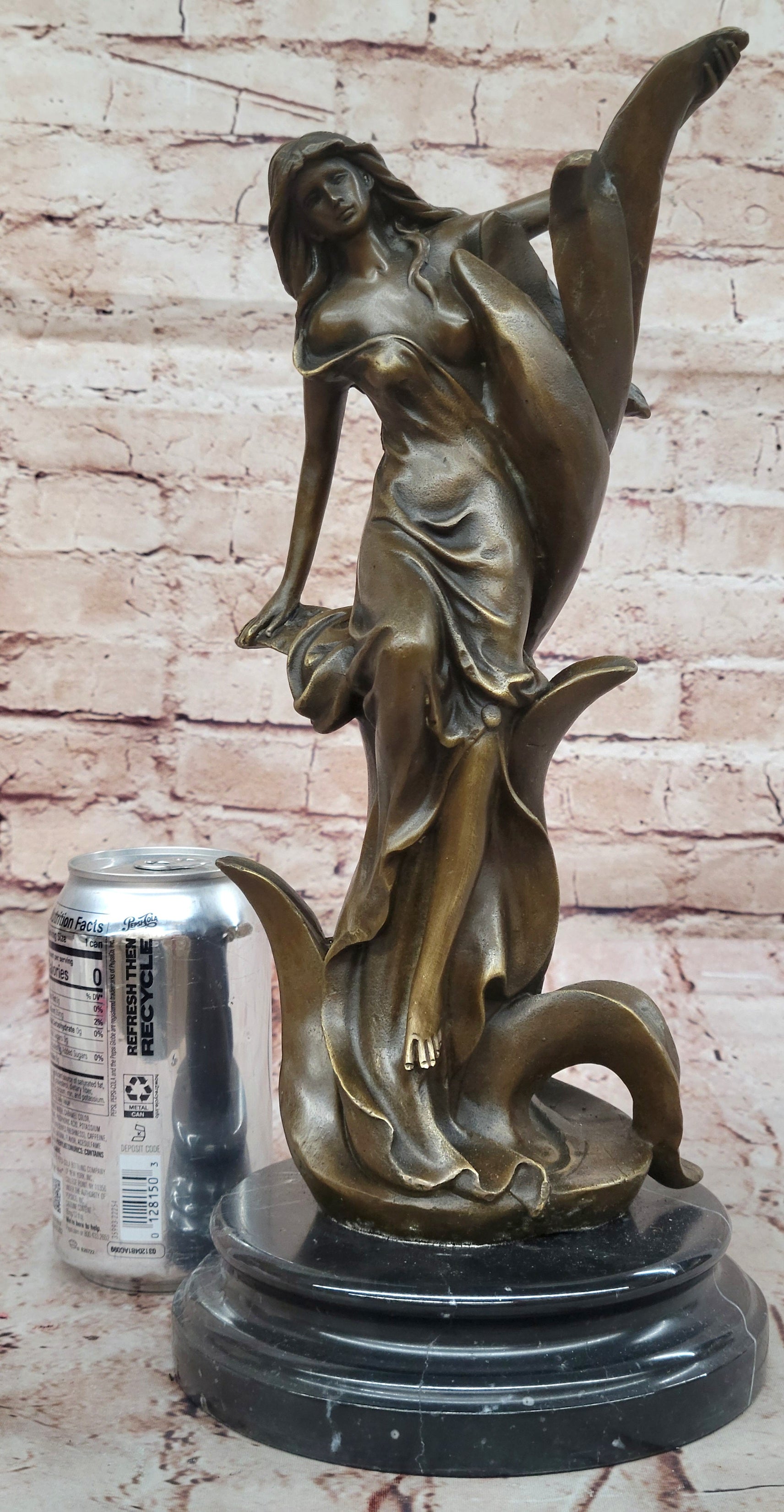 Bronze Art Nouveau Lady Sculpture by Kassin