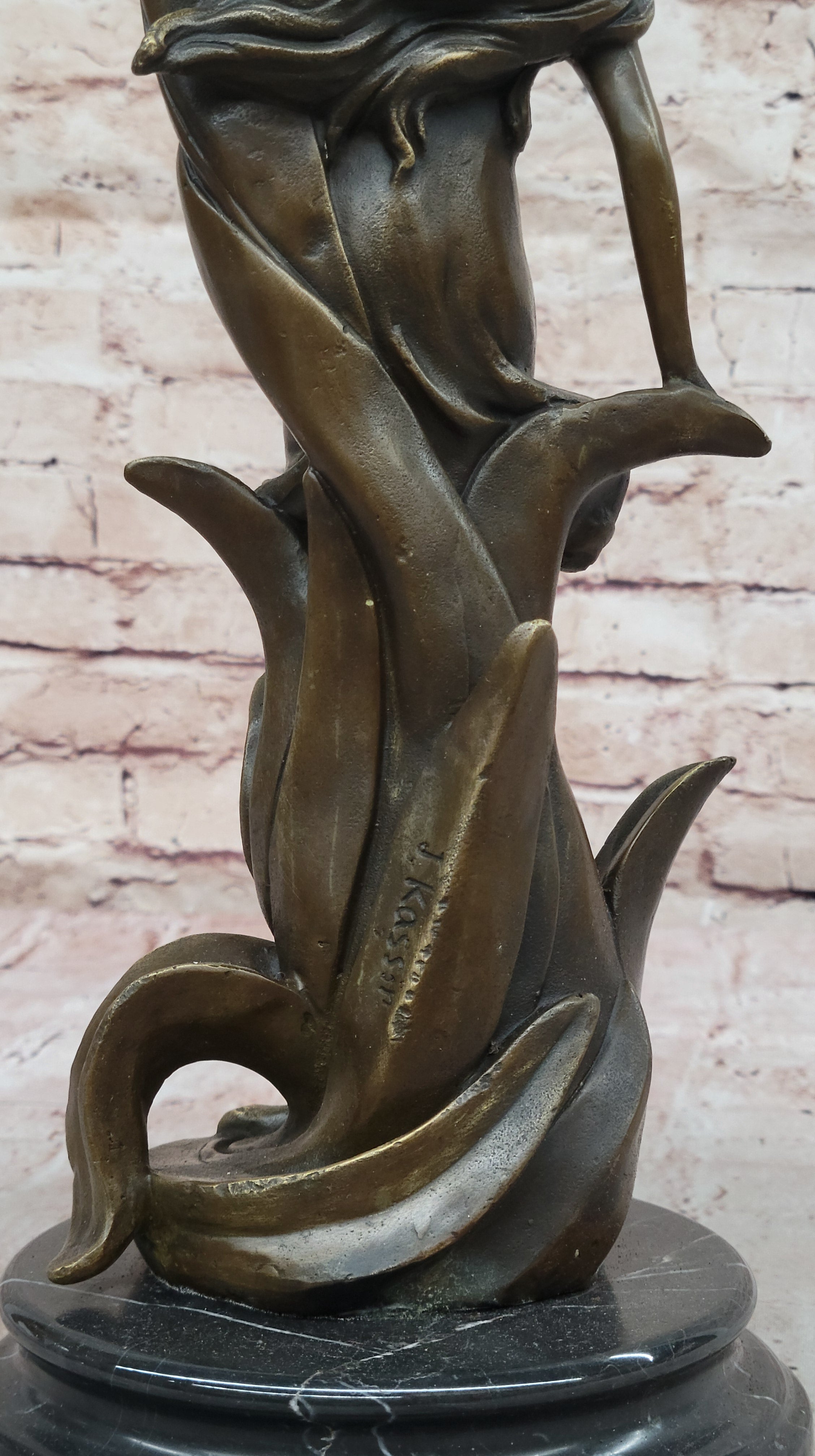 Bronze Art Nouveau Lady Sculpture by Kassin