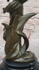 Bronze Art Nouveau Lady Sculpture – Elegant Flowing Female