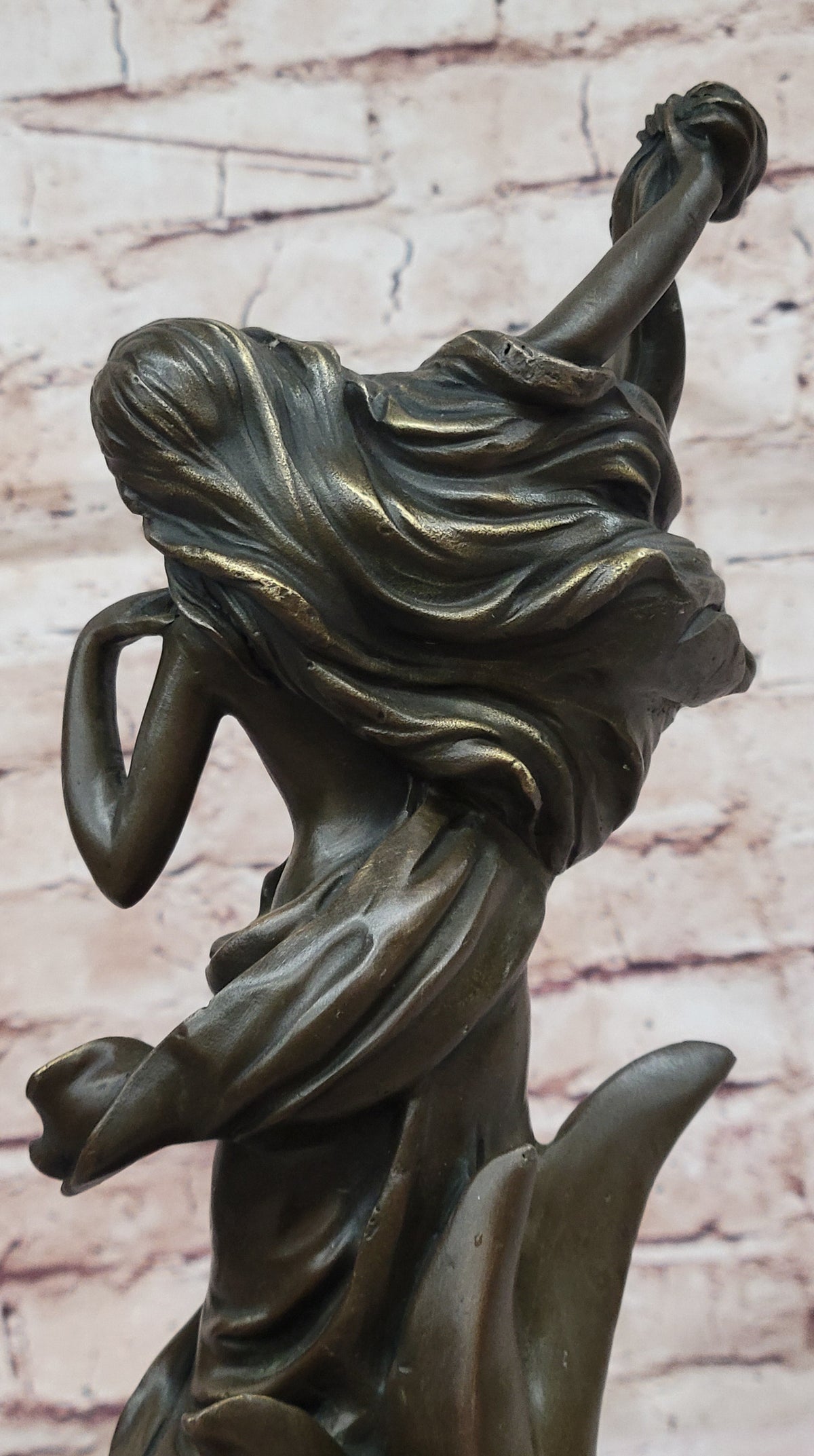 Bronze Art Nouveau Lady Sculpture – Elegant Flowing Female