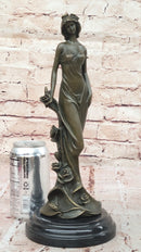 Bronze Lady with Roses Art Nouveau Sculpture by Kassin