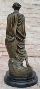 Bronze Julius Caesar Sculpture on Marble Base - Roman History Art