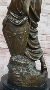 Bronze Julius Caesar Sculpture on Marble Base - Roman History Art
