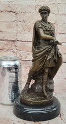 Roman Caesar Emperor Wreath & Tunic - Bronze Sculpture