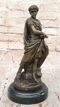 Roman Caesar Emperor Wreath & Tunic - Bronze Sculpture