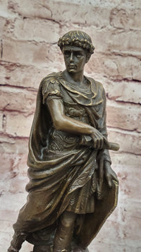 Roman Caesar Emperor Wreath & Tunic - Bronze Sculpture