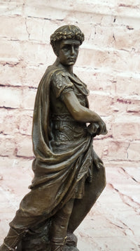 Roman Caesar Emperor Wreath & Tunic - Bronze Sculpture