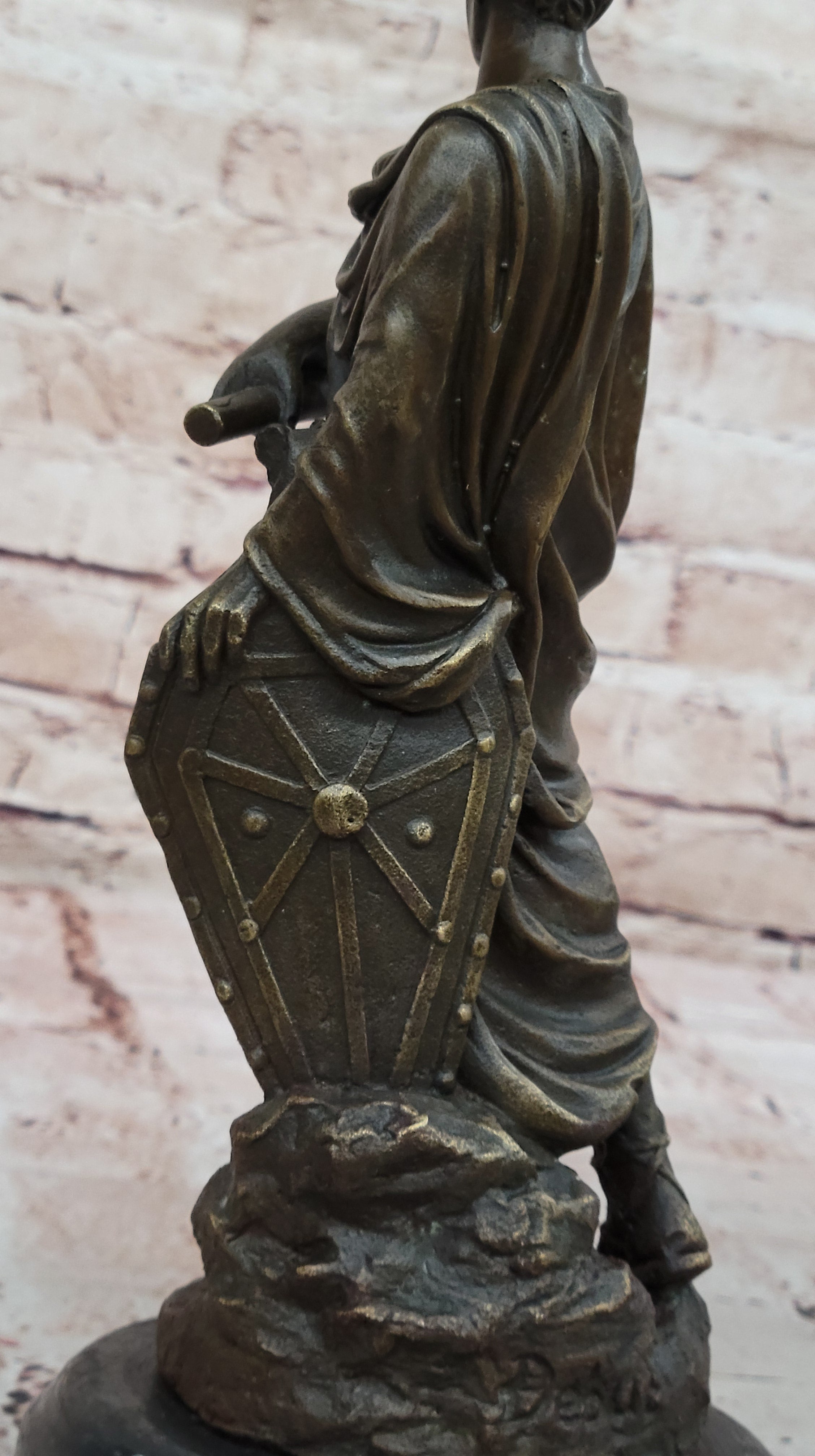 Roman Caesar Emperor Wreath & Tunic - Bronze Sculpture