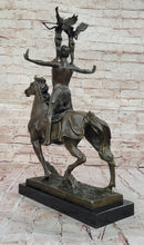 Bronze Sculpture of Warrior on Horseback with Winged Figures