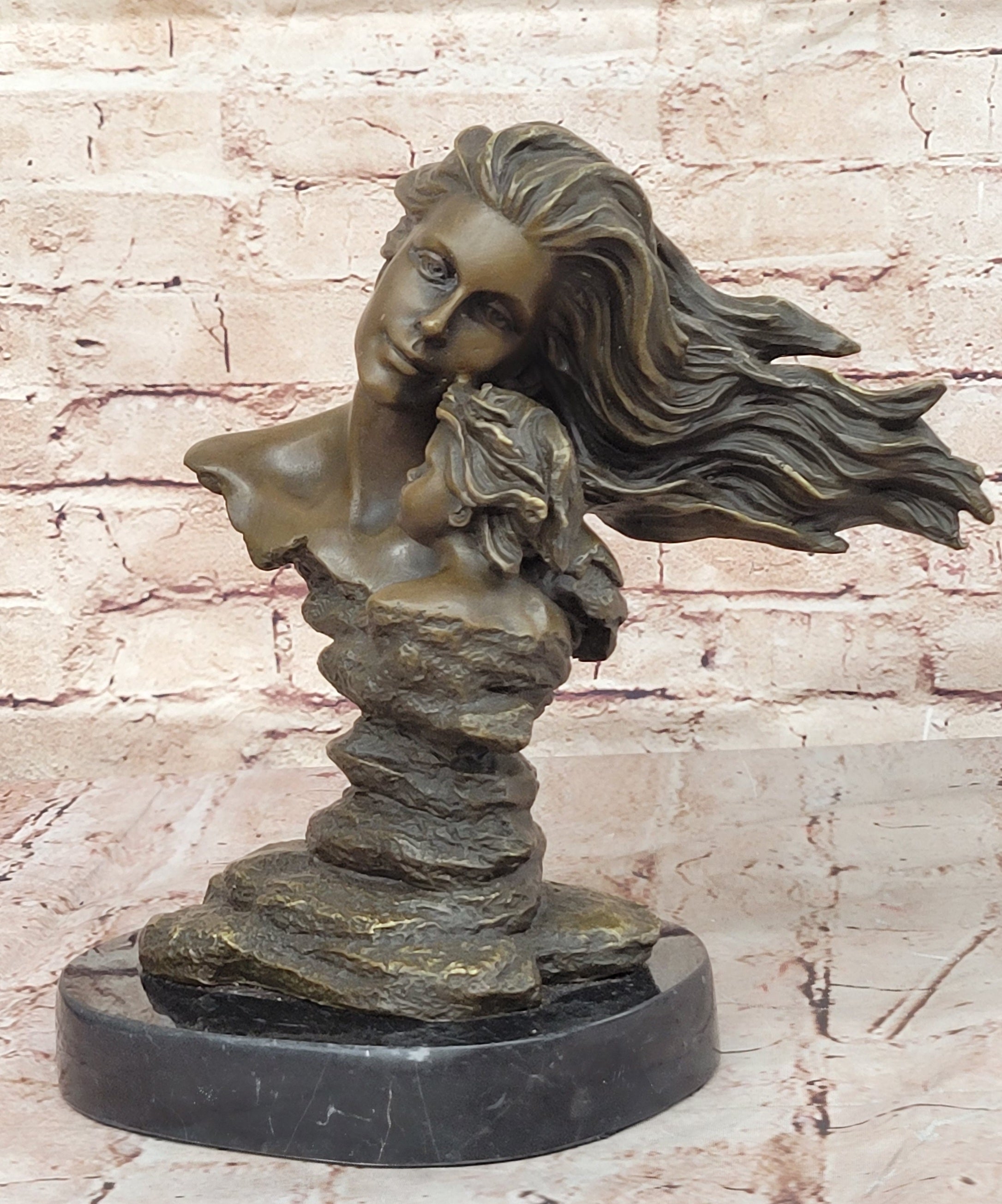 Mother and Child Bronze Sculpture Maternal Love