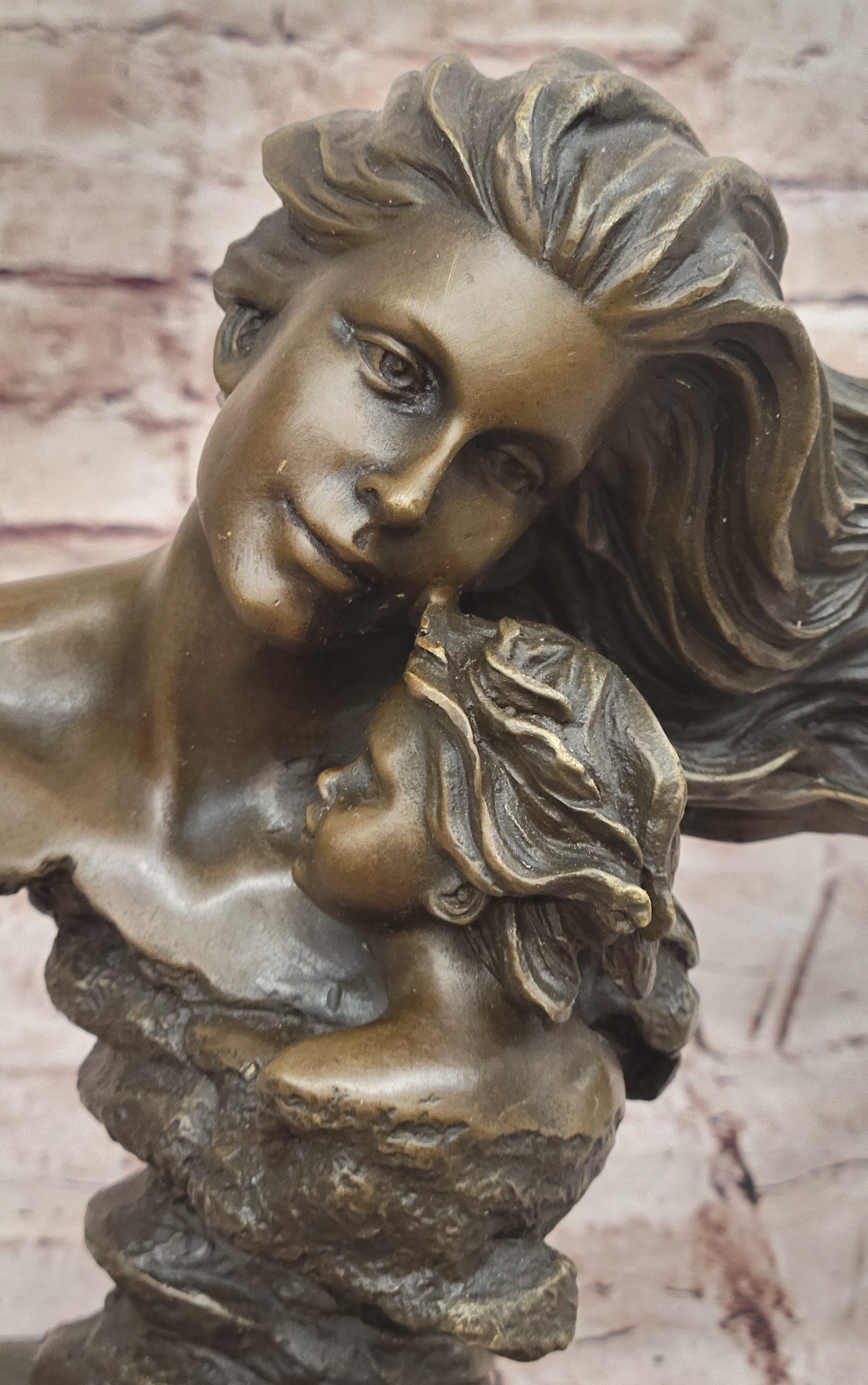 Mother and Child Bronze Sculpture Maternal Love