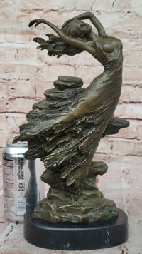 Abstract Art Nouveau Bronze Sculpture of Woman Dancing by Vitaleh