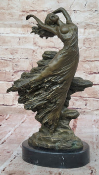 Abstract Art Nouveau Bronze Sculpture of Woman Dancing by Vitaleh