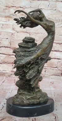 Abstract Art Nouveau Bronze Sculpture of Woman Dancing by Vitaleh
