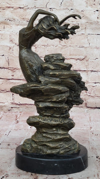 Abstract Art Nouveau Bronze Sculpture of Woman Dancing by Vitaleh
