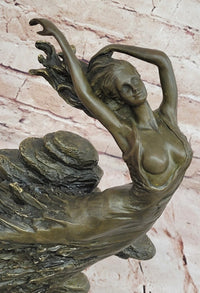 Abstract Art Nouveau Bronze Sculpture of Woman Dancing by Vitaleh