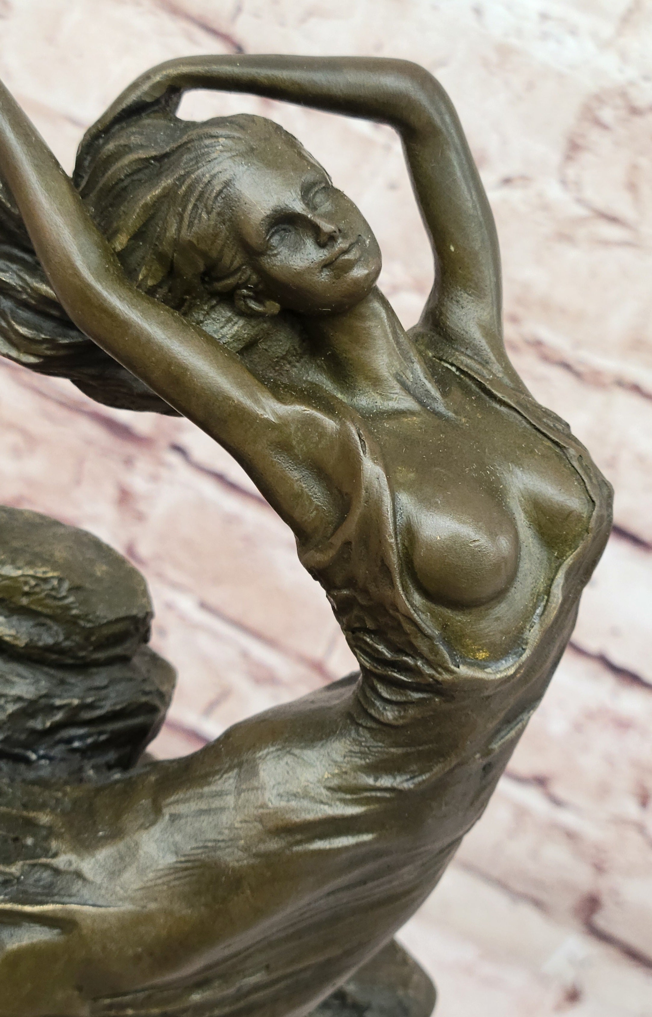 Abstract Art Nouveau Bronze Sculpture of Woman Dancing by Vitaleh