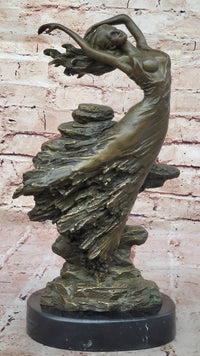 Abstract Art Nouveau Bronze Sculpture of Woman Dancing by Vitaleh