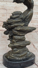 Bronze Sculpture of Woman Embracing Wind – Flowing Gown