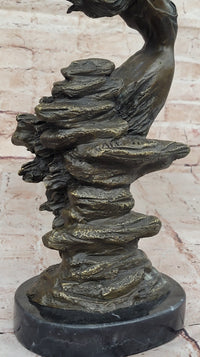 Bronze Sculpture of Woman Embracing Wind – Flowing Gown