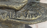 Bronze Sculpture of Woman Embracing Wind – Flowing Gown