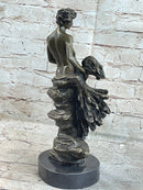 Art Deco Floating Man W/ Baby Girl by Aldo Vitaleh Bronze
